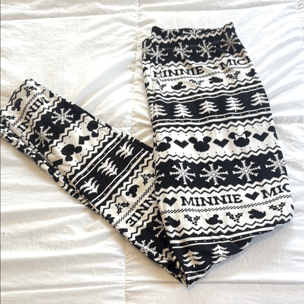 Disney Black and White Faire Isle Christmas Leggings - Butter Soft